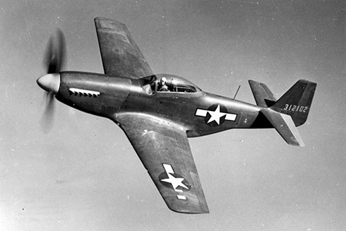 Bob Chilton test flying the XP-51D XP-51D